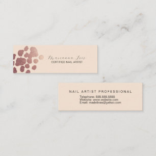 Nail Technician Salon Artist Rose Gold Mini Business Card
