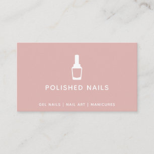 Nail Technician Salon Polish Bottle Dusty Pink Business Card