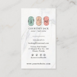 Nail technician Stylist Manicurist Luxury Marble Business Card