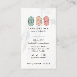 Nail technician Stylist Manicurist Luxury Marble Business Card