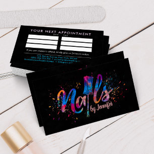 Nail Technician - Text Logo art with Appointment Business Card