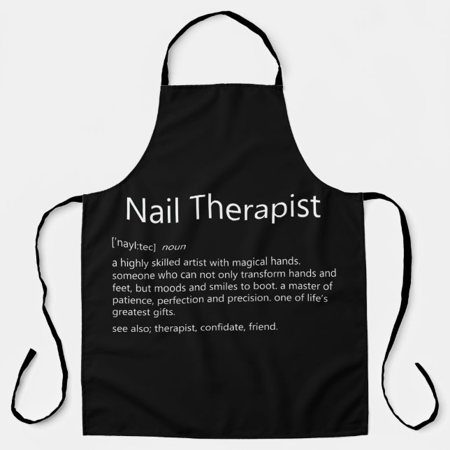 Nail Therapist Definition Nail Tech Nail Apron (Front)