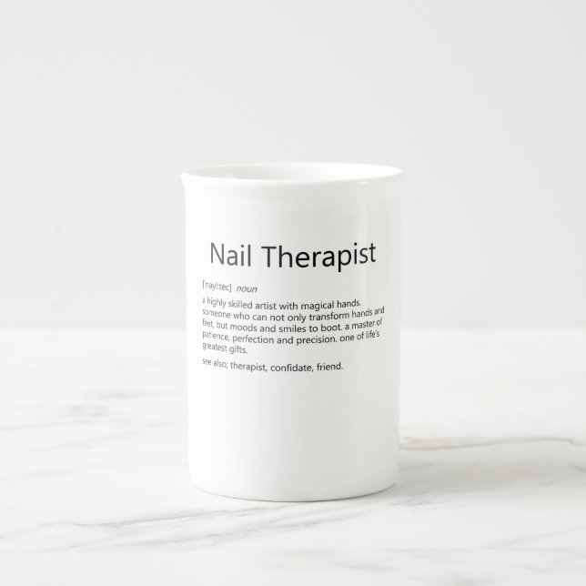 Nail Therapist Definition Nail Tech Nail Bone China Mug (Front)