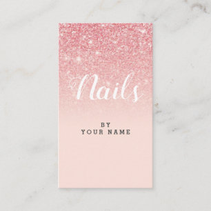 NailArtist Elegant PinkGold Vertical Business Card