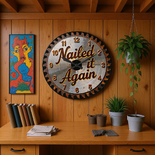 Nailed It Again Saw Blade  Large Clock