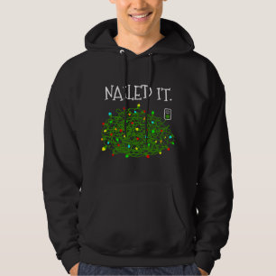 NAILED IT Funny Tangled Christmas Lights Sarcastic Hoodie