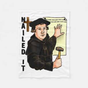 Nailed It Reformation Day Martin Luther Lutheranis Fleece Blanket