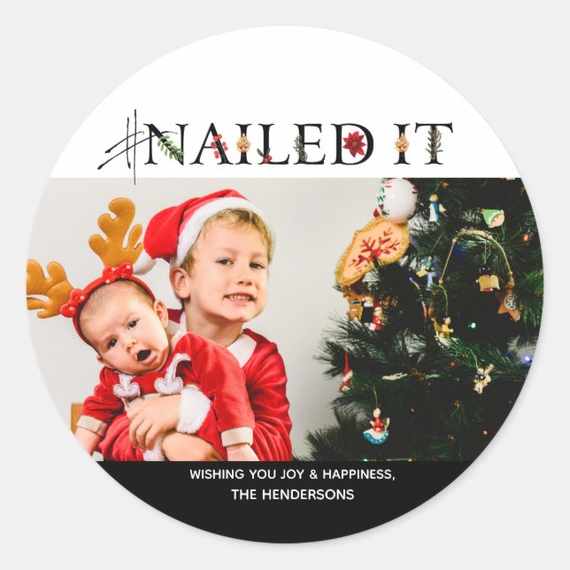 #NailedIt Christmas Sticker (Front)
