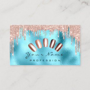 Nails Art Glitter Skinny Blue Rose Manicure Drips Business Card