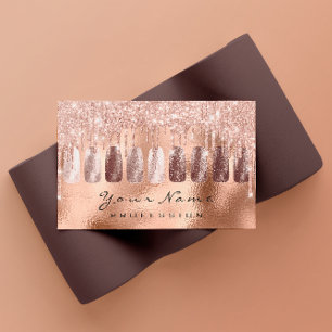 Nails Art Glitter Skinny Rose Gold  Manicure Spark Business Card