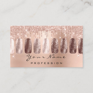 Nails Art Glitter Skinny Rose Manicure Makeup Business Card