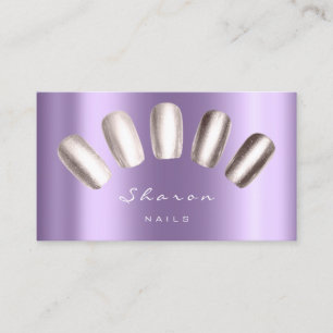 Nails Artist Makeup Metallic Lux Silver Grey Grey Business Card