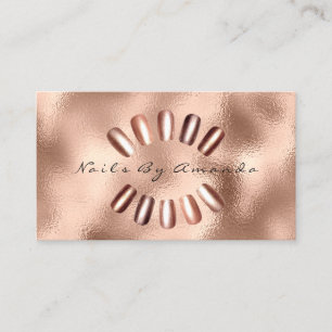 Nails Artist Makeup Rose Glass Appointment Card
