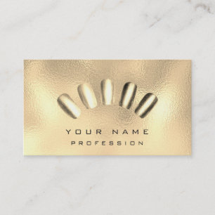 Nails Artist Manicure Glam Champagne Glass Metal Business Card