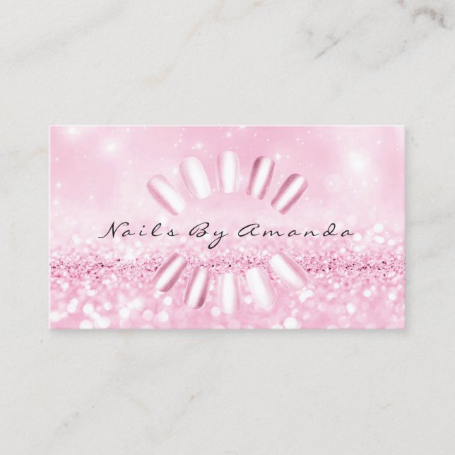Nails Artist Manicure Glitter Pink Appointment (Front)