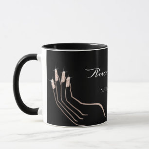 Nails Artist Manicure Pedicure Black White Spark Mug