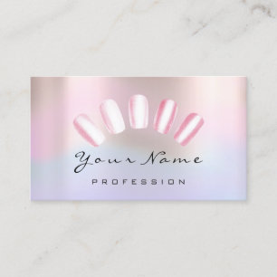 Nails Artist Pink Blue Manicure Pedicure Holograph Business Card