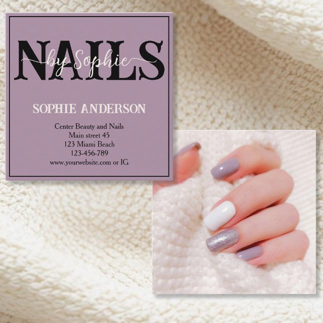 Nails by custom photo square business card (Creator Uploaded)