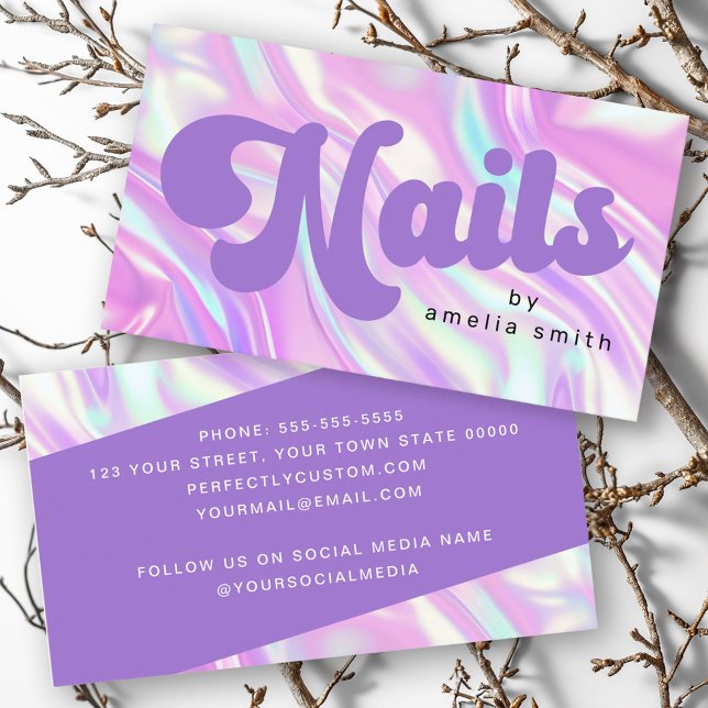 Nails by name purple pastels business card (Nails by name purple pastels business card)