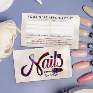 Nails Logo graphic - Colourful Glitter Nail Polish Business Card