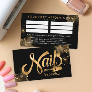 Nails Logo graphic - Golden Texture Business Card