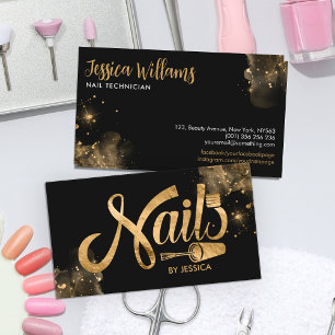 Nails Logo graphic - Golden Texture Business Card
