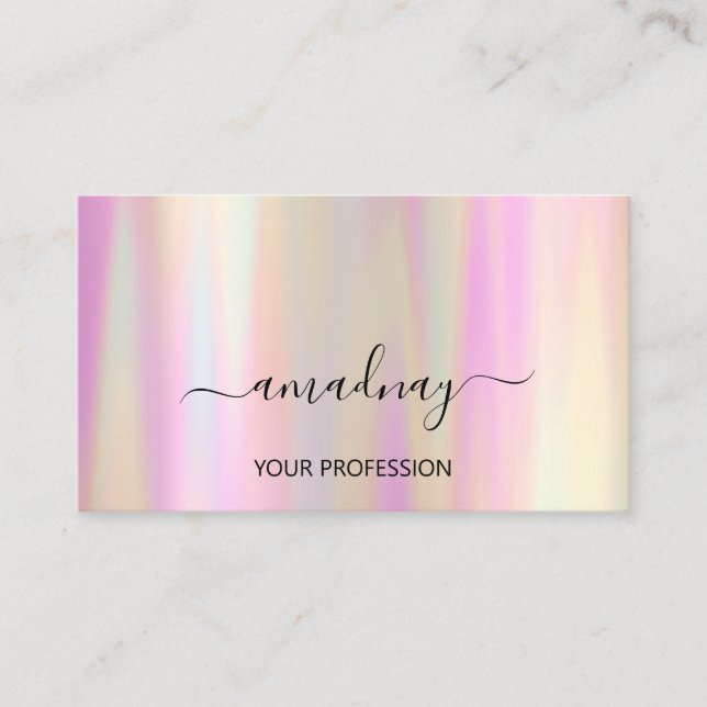 Nails Makeup Artist Lash Rose Pink Ombre Business Card (Front)