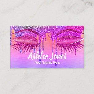 Nails Makeup Artist Pink  Business Card