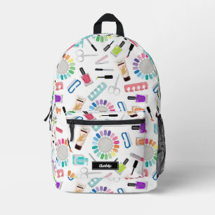 Nails Manicure Pedicure Beauty Makeup Custom Name Printed Backpack