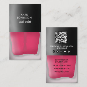 Nails Manicure Pedicure Beauty Nail Artist QR Code Business Card