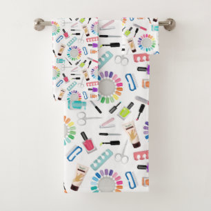 Nails Manicure Pedicure Beauty Salon  Bath Towel Set