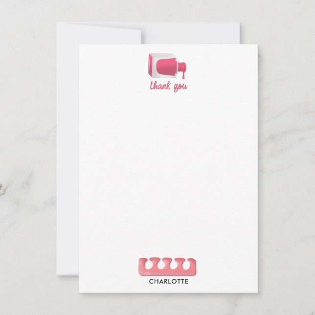 Nails Manicure Pedicure Beauty Salon  Thank You Card (Front)