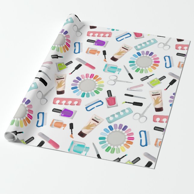 Nails Manicure Pedicure Beauty Salon  Wrapping Paper (Unrolled)
