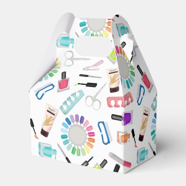 Nails Manicure Pedicure Mani Pedi Girls Birthday Favour Box (Front Side)