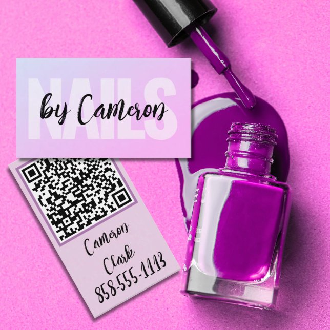 NAILS Nail Technician Professional Purple Pink  Business Card (Creator Uploaded)