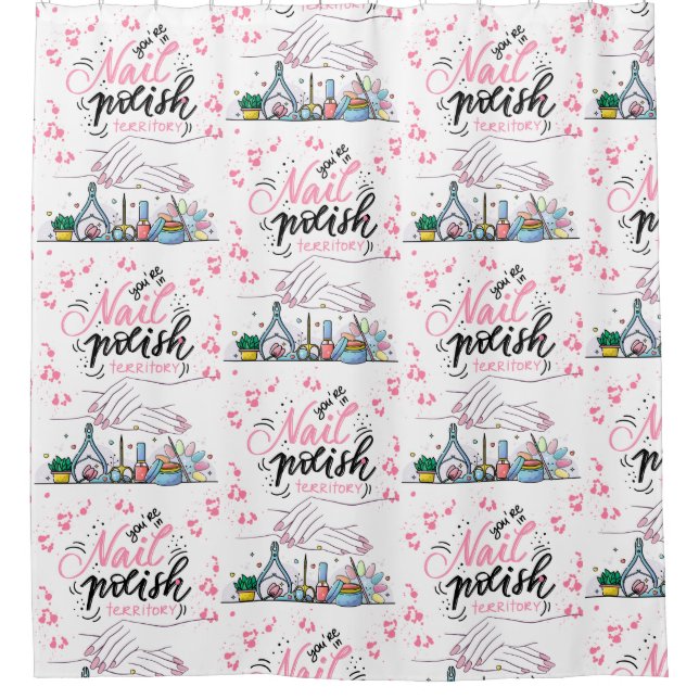 nails polish territory shower curtain (Front)
