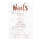Nails price list typography pink white marble