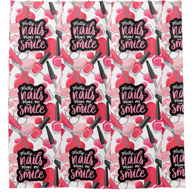 nails quote nails polish salon decorating ideas shower curtain (Front)