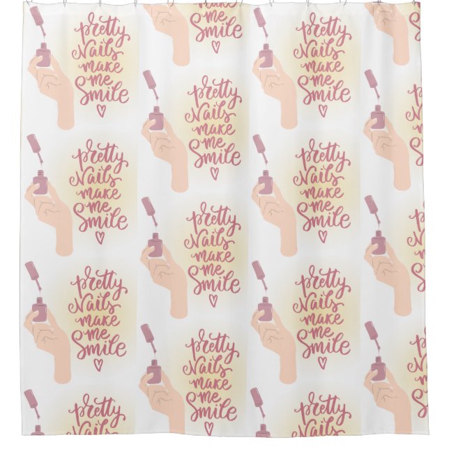nails quote nails polish salon decorating ideas shower curtain (Front)
