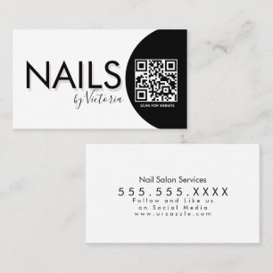 Nails Salon Beauty Artist QR CODE Business Card