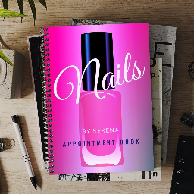 Nails salon elegant trendy pink appointment book planner (Creator Uploaded)