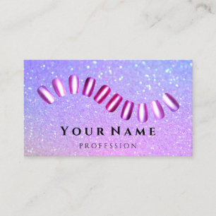 Nails Salon Stylist Manicure Holographic Glitter Business Card