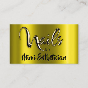 Nails Studio Artist Nails Script Logo Mustard Gold Business Card