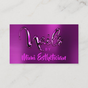 Nails Studio Artist Nails Script Logo Pink Berry Business Card