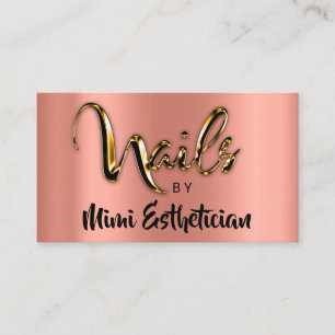 Nails Studio Artist Nails Script Logo Rose VIP Business Card