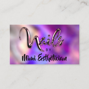Nails Studio Artist Nails Script Logo Violet Rose Business Card