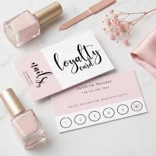 Nails Studio Blush Pink Client Loyalty Card