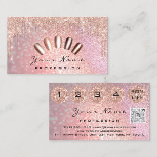 Nails Studio Drips Glitter  Manicure QR Code SPA Business Card