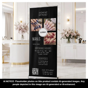 Nails Studio QR Code Photo Collage Salon Display Retractable Banner