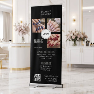 Nails Studio QR Code Photo Collage Salon Display Retractable Banner